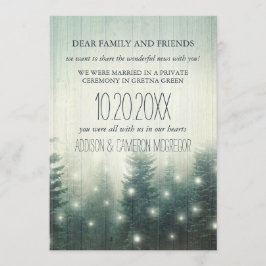 Luces forestales | Invitación Rustic Elopement