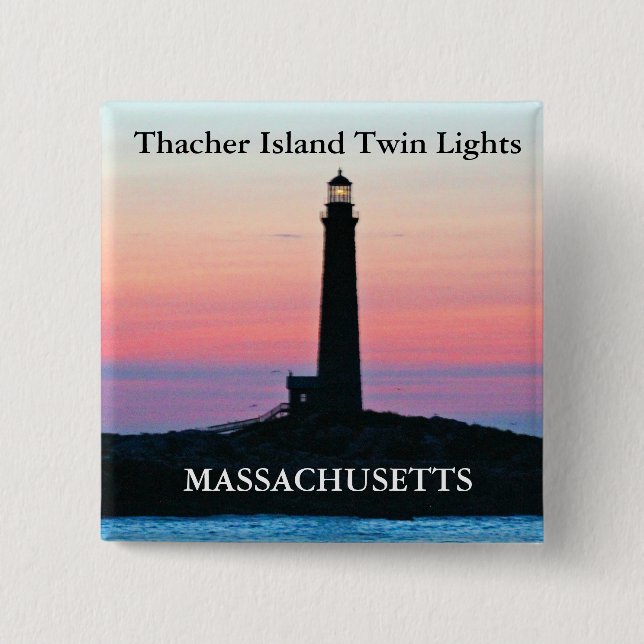 Luces gemelas de la isla Thacher, botón Massachuse (Anverso)