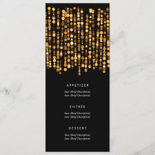 Luces modernas del oro del menú elegante de la