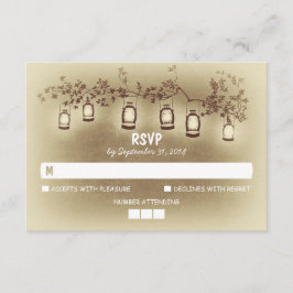Luces Nocturnas - Lluvia Tarjeta RSVP de Boda Rúst