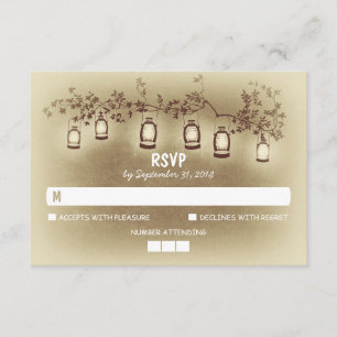 Luces Nocturnas - Lluvia Tarjeta RSVP de Boda Rúst