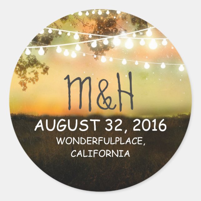 luces nocturnas pegatinas románticas de boda (Anverso)