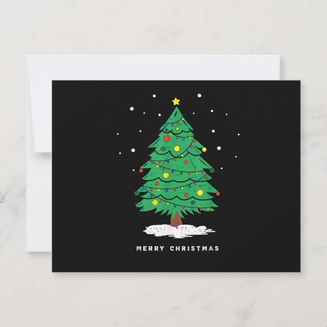 Luces Retro Árbol Feliz Navidad Árbol (Anverso)
