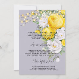Luces rusas programa de boda floral amarilla