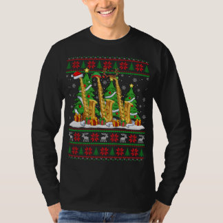 Luces Xmas Sweater Style Ugly Santa Saxofhone Chr