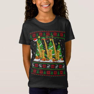 Luces Xmas Sweater Style Ugly Santa Saxofhone Chr