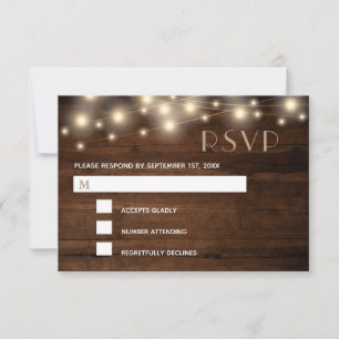 Luces y encajes de cuerda de madera rústica RSVP