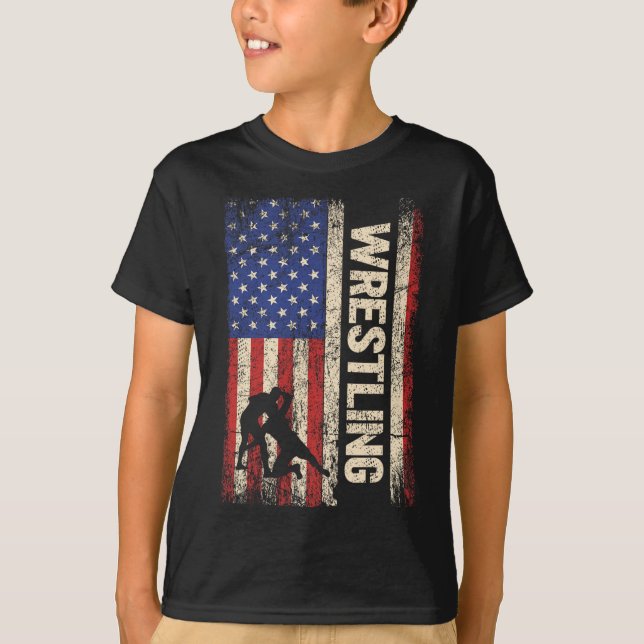 Lucha Contra Ee.Uu. Bandera Americana Lucha Camisa (Anverso)