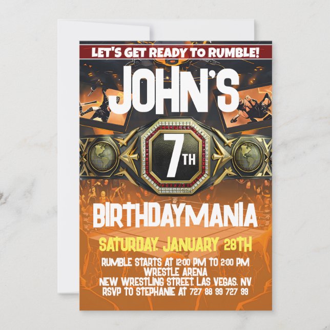 Lucha contra el tema de la invitación a la fiesta  (Anverso)