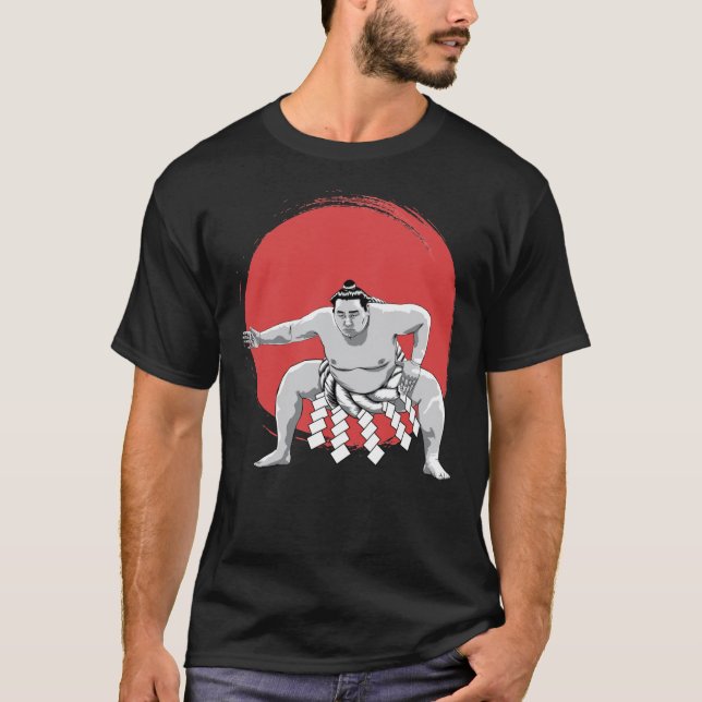 Lucha de sumo japonesa en camiseta de Tokio, etc c (Anverso)