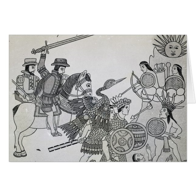 Lucha entre el español y los Aztecas (Anverso (Horizontal))