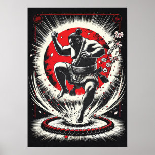 Luchador de Sumo en Luna Roja, Arte de Anime Japon