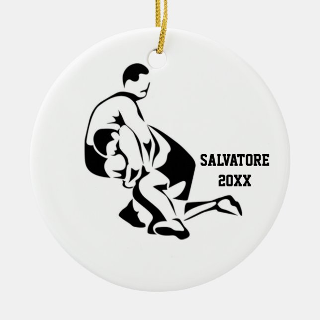 Luchadores en el ornamento del navidad de la (Frente)