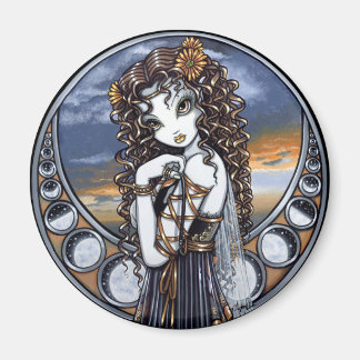 "Lucia" imán de arte de hadas de flores góticas