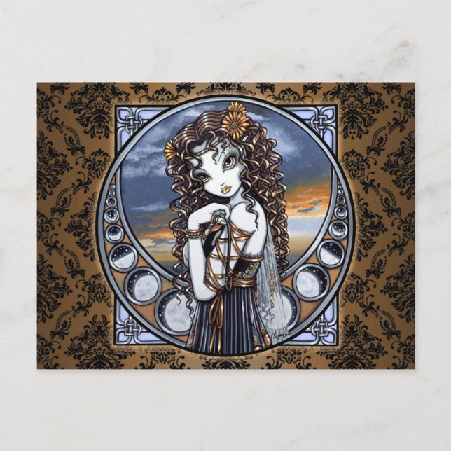 "Lucia" Tarjeta postal de arte de hadas de flores  (Anverso)