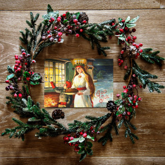 Lucía Vintage Sueca Dios Jul Merry Navidad