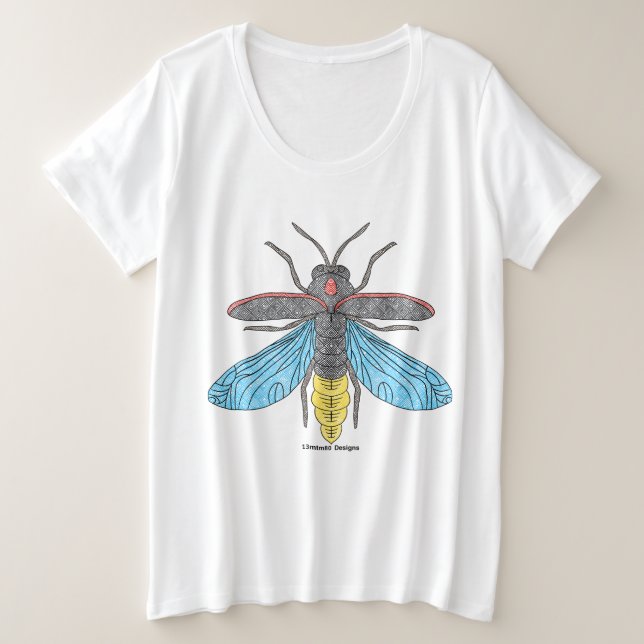 Luciérnaga (blanco) - camiseta de mujer talla plus (Anverso del diseño)