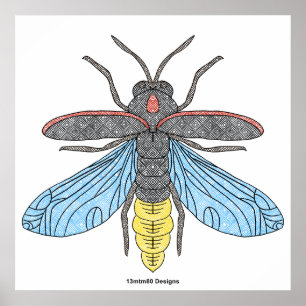 Luciérnaga (blanco) - Impresión de cartel