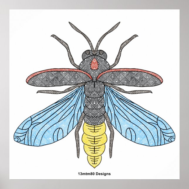 Luciérnaga (blanco) - Impresión de cartel (Frente)