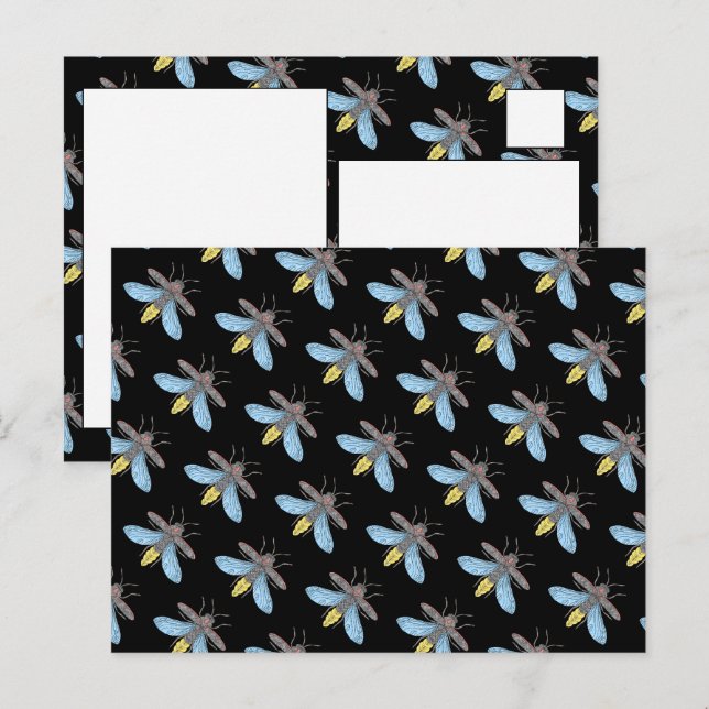 Luciérnaga (negra) - Tarjeta postal (Anverso / Reverso)