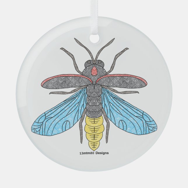 Luciérnagas (blancas) - Ornamento de vidrio (Anverso)