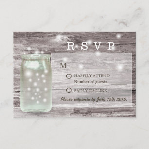 Luciérnagas brillando Mason Jar Wedding RSVP