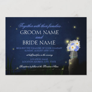 Luciérnagas con la invitación rústica del boda del
