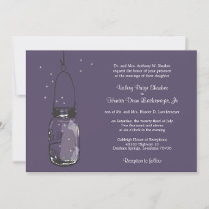 Luciérnagas e invitaciones a la boda de Mason Jar