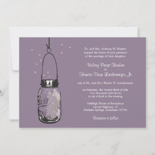 Luciérnagas e invitaciones a la boda de Mason Jar