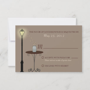 Luciérnagas y tarro de albañil que casa RSVP