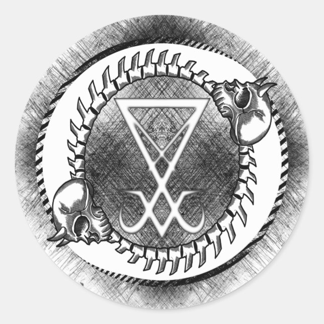 Lucifer sigil round pegatina (Anverso)