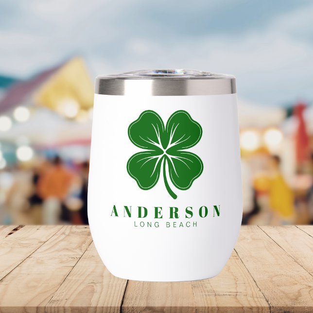 Lucky 4 Green Leaf Clover Irlandés con nombre (Subido por el creador)