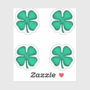 Lucky 4 Leaf Irish Clover 4 pequeños pegatinas