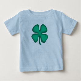 Lucky 4 Leaf Irish Clover azul bebé camiseta