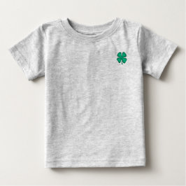 Lucky 4 Leaf Irish Clover bebé camiseta gris