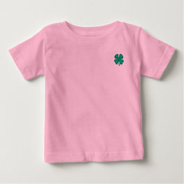 Lucky 4 Leaf Irish Clover bebé camiseta rosa