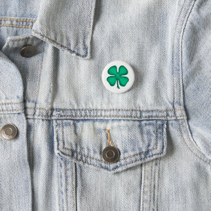 Lucky 4 Leaf Irish Clover botón