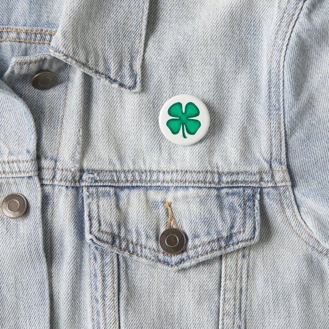 Lucky 4 Leaf Irish Clover botón (In situ)