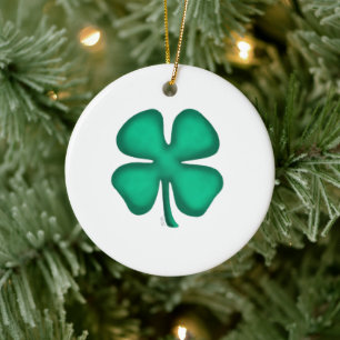 Lucky 4 Leaf Irish Clover cerámica ornamento de do