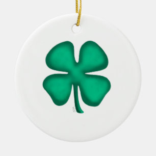Lucky 4 Leaf Irish Clover cerámica ornamento de do