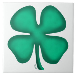 Lucky 4 Leaf Irish Clover gran azulejo