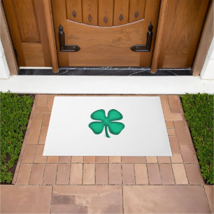 Lucky 4 Leaf Irish Clover gran felpudo