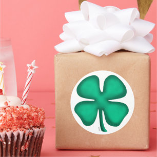 Lucky 4 Leaf Irish Clover grandes pegatinas redond