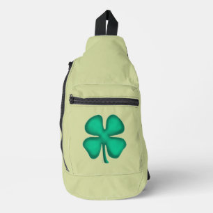 Lucky 4 Leaf Irish Clover ligero mochila verde