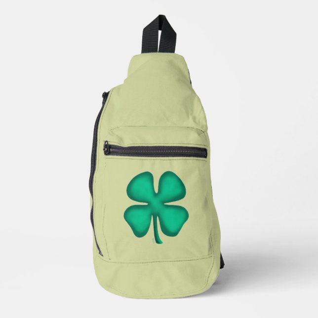 Lucky 4 Leaf Irish Clover ligero mochila verde (Anverso)