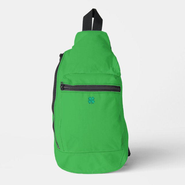 Lucky 4 Leaf Irish Clover mochila verde (Anverso)