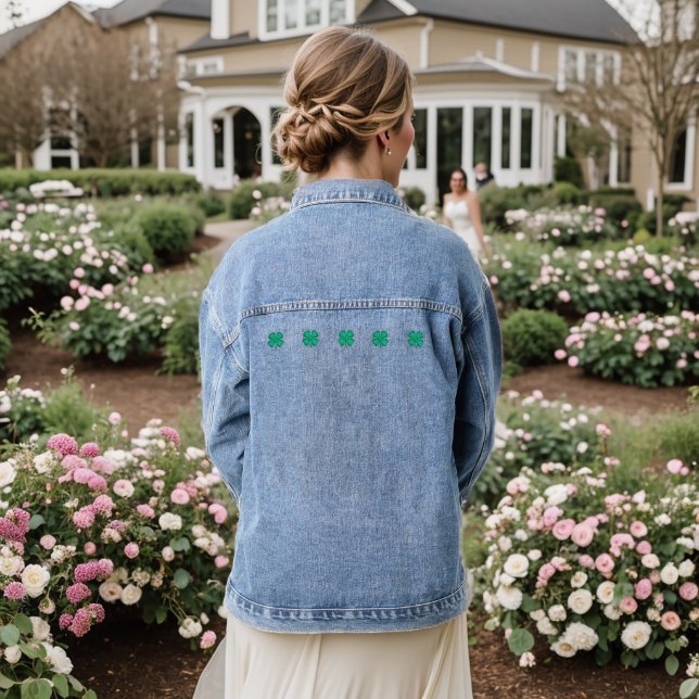 Lucky 4 Leaf Irish Clover mujeres niegan chaqueta (Reverso Boda)