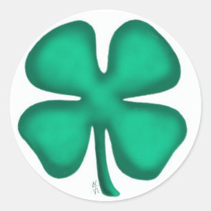 Lucky 4 Leaf Irish Clover pequeños pegatinas redon