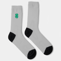 Lucky 4 Leaf Irish Clover premium calcetines grise
