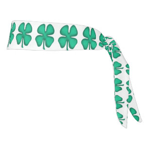 Lucky 4 Leaf Irish Clover white headband más